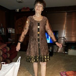 Brown gauze dress/Tunic